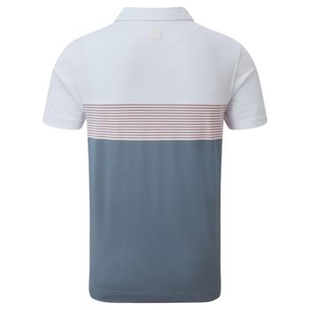 FootJoy Colourblock Pique Golf Polo Shirt - White/Graphite/Quartz - main image