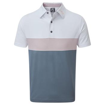 FootJoy Colourblock Pique Golf Polo Shirt - White/Graphite/Quartz - main image