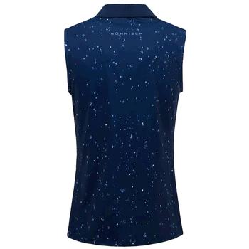 Rohnisch Direction Sleeveless Golf Polo Shirt - Navy Micro Spot - main image