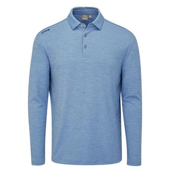 Ping Emmett Long Sleeve Golf Polo Shirt - Stone Blue - main image