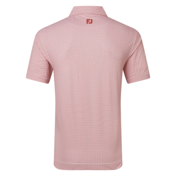 FootJoy Scallop Geo Print Pique Golf Polo Shirt - Nantucket Red - main image