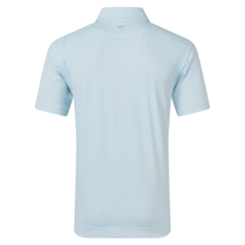 FootJoy Modernist Geo Pique Golf Polo Shirt - White/Ice Blue - main image
