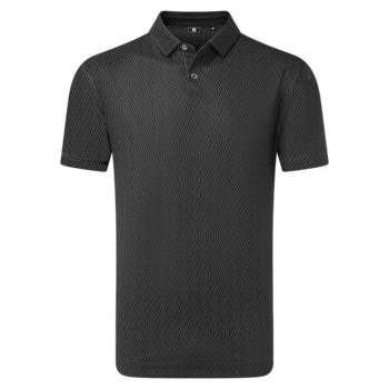Gold Gear Direct - FootJoy Modernist Geo Pique Golf Polo Shirt - Charcoal/Black