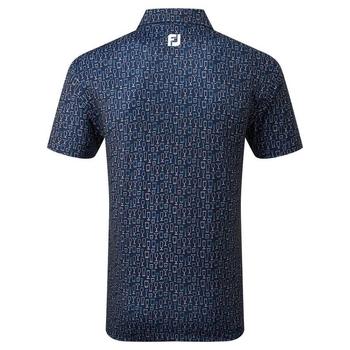 FootJoy Glass Print Lisle Golf Polo Shirt - Navy - main image