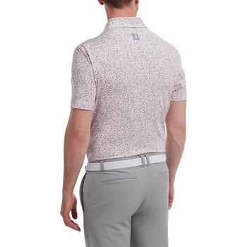FootJoy Granite Print Lisle Golf Shirt - White/Red - main image