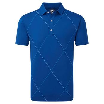 FootJoy Raker Print Lisle Golf Polo - Deep Blue - main image