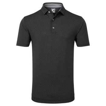 FootJoy Stretch Lisle Dot Print Golf Polo - Black - main image