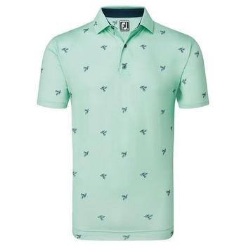 FootJoy Thistle Print Lisle Golf Polo - Sea Glass - main image