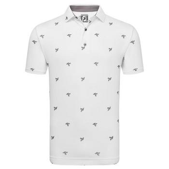 FootJoy Thistle Print Lisle Golf Polo - White - main image