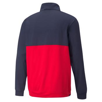 Puma Gamer Colourblock 1/4 Zip Golf Sweater - Navy Blazer/Ski Patrol - main image