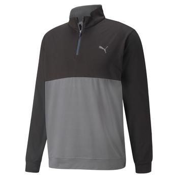 Gold Gear Direct - Puma Gamer Colourblock 1/4 Zip Golf Sweater - Black