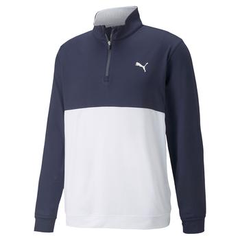 Gold Gear Direct - Puma Gamer Colourblock 1/4 Zip Golf Sweater - Navy