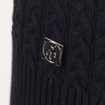  Green Lamb Brid Cable Sweater - Navy Detail Main - main image