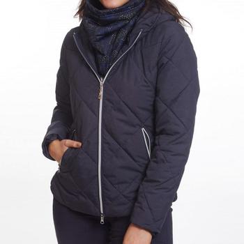 Green Lamb Jules Quilted Golf Jacket Hooded - Navy