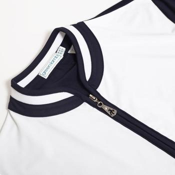Prunella Long Sleeve Golf Polo - White/Navy