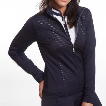 Green Lamb Renata Full Zip Stripe Golf Top - Navy - main image