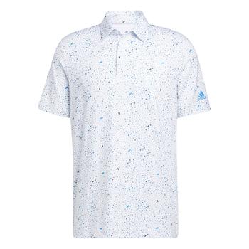 adidas Flag Print Golf Polo Shirt - Blue Rush
