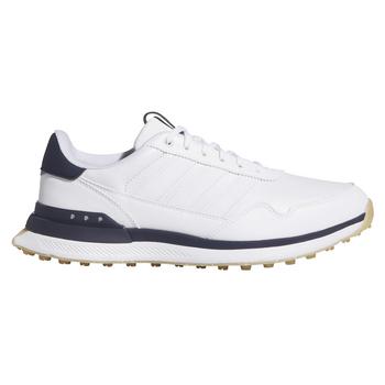 Gold Gear Direct - adidas S2G Leather Spikeless Golf Shoes - White/White/Collegiate Navy