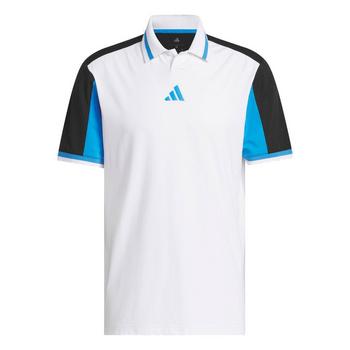 Gold Gear Direct - Beyond the Course Vent Twistknit Golf Polo Shirt - White/Black/Blue