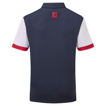 FootJoy Junior Colourblock Golf Polo Shirt - Navy - main image
