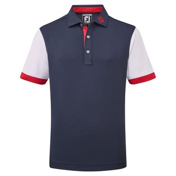 FootJoy Junior Colourblock Golf Polo Shirt - Navy - main image