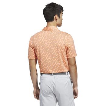 adidas Ultimate365 Mesh Print Climacool Golf Polo Shirt - Dusky Orange - main image