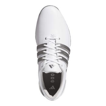 adidas Tour360 Boost Golf Shoes - White/Iron Metallic/Silver - main image