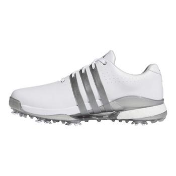 adidas Tour360 Boost Golf Shoes - White/Iron Metallic/Silver - main image