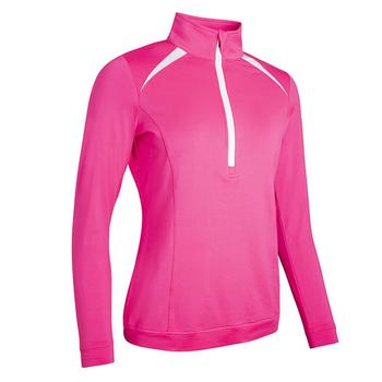 Sunderland Ladies Arosa Zip Neck Thermal Golf Midlayer Solar Pink / White