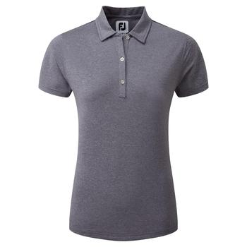 FootJoy Ladies Heather Self-Collar Lisle Golf Polo Shirt - Navy - main image