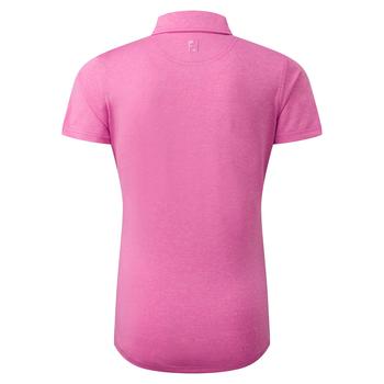 FootJoy Ladies Heather Self-Collar Lisle Golf Polo Shirt - Hot Pink - main image