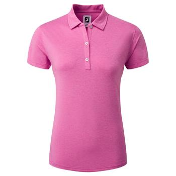 FootJoy Ladies Heather Self-Collar Lisle Golf Polo Shirt - Hot Pink - main image