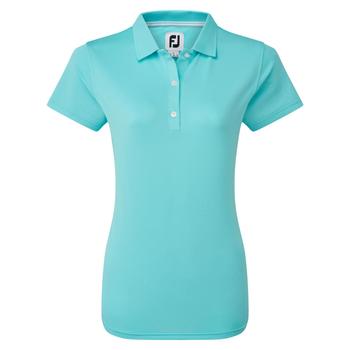 FootJoy Ladies Stretch Pique Solid Golf Polo Shirt - Aqua - main image