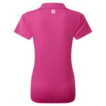 FootJoy Ladies Stretch Pique Solid Golf Polo Shirt - Hot Pink - main image