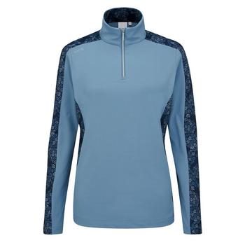 Ping Ladies Zenya Half Zip Golf Top - Stone Blue - main image