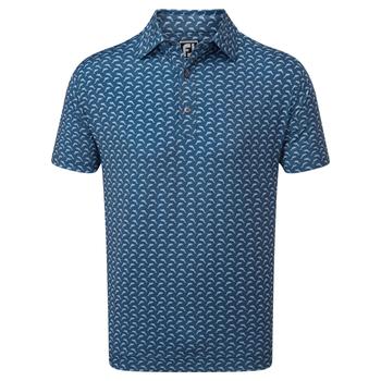 FootJoy Leaping Dolphins Lisle Print Golf Polo Shirt - Ink - main image