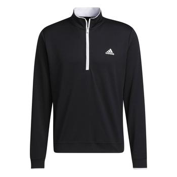 adidas Lightweight Zip Golf Sweater - Black