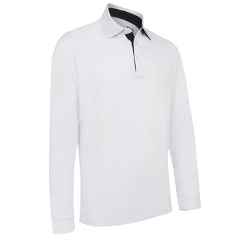 Callaway Long Sleeve Performance Tour Logo Golf Polo White