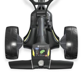 Overhead view of the touchscreenthat is included in the M3 Motocaddy golf trolley