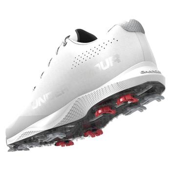 Under Armour Charged Draw RST Wide E Golf Shoes - White/Black  - main image