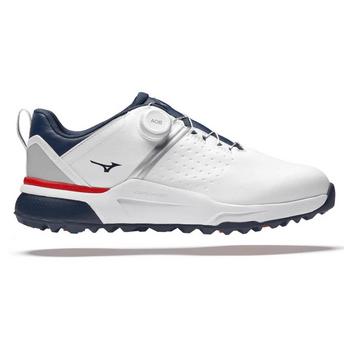 Mizuno Hazard Enerzy Boa Golf Shoes - White/Dress Blue - main image