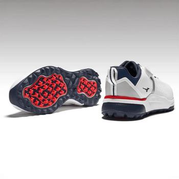 Mizuno Hazard Enerzy Boa Golf Shoes - White/Dress Blue - main image