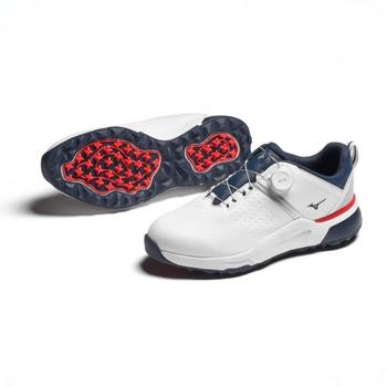 Mizuno Hazard Enerzy Boa Golf Shoes - White/Dress Blue - main image