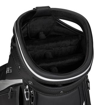 TaylorMade Qi35 Tour Staff Golf Bag - Black/Silver/Green - main image