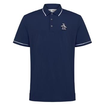 Original Penguin Heritage Piped Golf Polo - Black Iris - main image