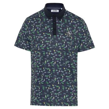 Original Penguin Pete N The Course Print Golf Polo - Black Iris - main image