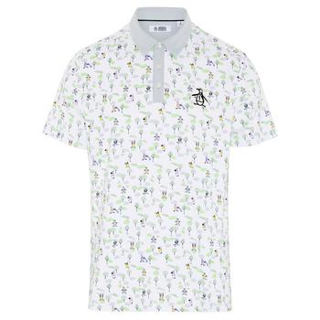 Original Penguin Pete N The Course Print Golf Polo - Bright White - main image