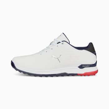 Puma PROADAPT ALPHACAT Leather Golf Shoes - Puma White/Puma Navy - main image