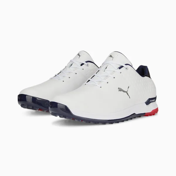 Puma PROADAPT ALPHACAT Leather Golf Shoes - Puma White/Puma Navy - main image