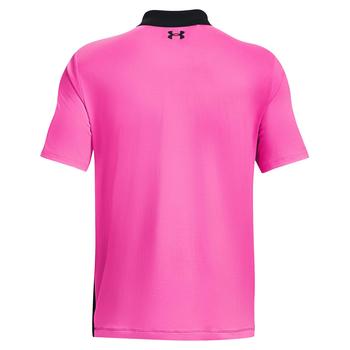 Under Armour Performance 3.0 Colourblock Golf Polo Shirt - Black/Pink - main image